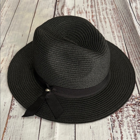 Scala Pronto Accessories - Scala Pronto Black Woven Fedora Hat